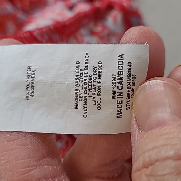 Cocomo Red & Blue Patterned Open sleeve Blouse size 2X - Picture 5 of 8